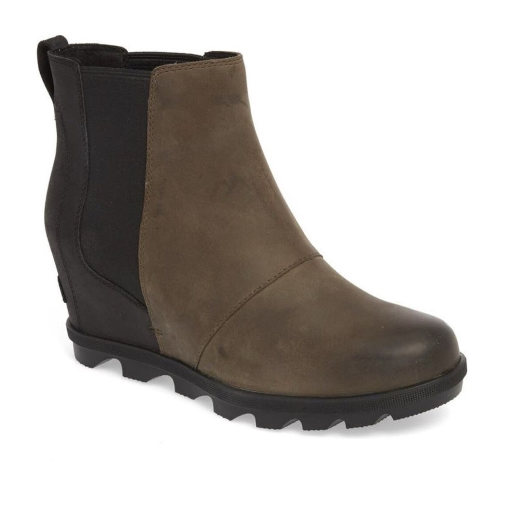 Sorel Women’s Joan of Artic Wedge II Chelsea Boots Brown Black 6.5